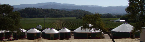 Yurts are used to house migrant workers in Napa Valley, California.